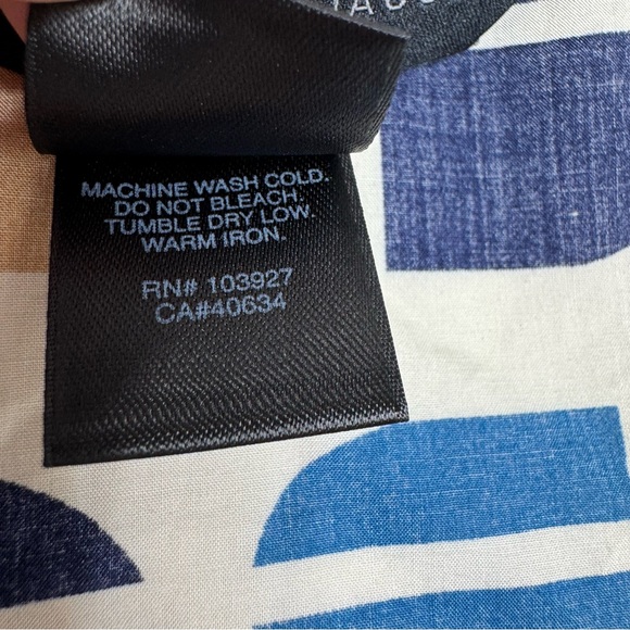 Marc by Marc Jacobs Cotton Button Front Retro Style Pleated Tie Belt Dress Large - Picture 4 of 10